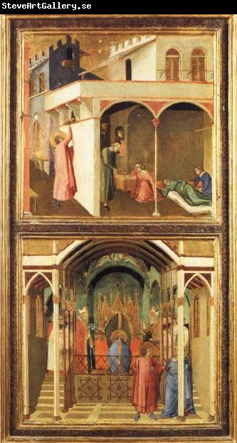 Ambrogio Lorenzetti St.Nicholas Offers Three Girls Their Dowry and St.Nicholas Is Elected Bishop of Mira